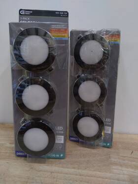 Commercial Electric 885981750072 Plug-in 3-light Black Dimmable Puck Led 1011 848 724