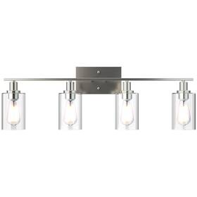 Ep24545us-sl Costway 4-light Wall Sconce Modern Bathroom Vanity Light Fixtures With Glass Lampshades