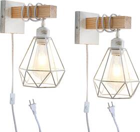22504wh Cottage Life White Plug In Wall Light Fixtures For Indoor 2 Pack Modern -
