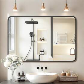Ysj-25-000 Cqhvkq 24 Inch 36 Bathroom Mirror For Wall Modern Vanity Black Bath
