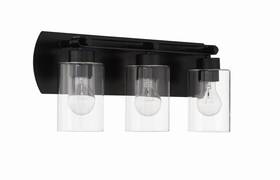 17621fb3 Craftmade Flat Black Three Light Vanity From The Hendrix Collection