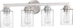 50504-bnk Craftmade Bolden Seeded Glass Vanity Bath 4-light Brushed Polished Nickel