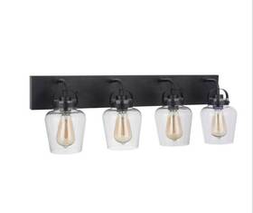 53504-fb Craftmade Trystan 4-light 30 Inch Flat Black Bathroom Vanity Light