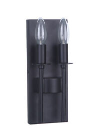 54362-fb Craftmade 54362 Larrson 2 Light 11inch Tall Wall Sconce Black