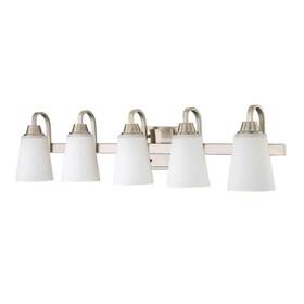 Craftmade 647881170165 37 Inch 5-light Polished Nickel Vanity Light With Frost White Glass