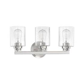 Craftmade 647881198428 Bolden 18 Inch 3-light Brushed Polished Nickel Finish Vanity Light With Clear