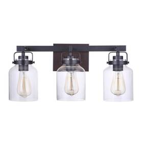 Craftmade 647881209667 Foxwood 20.88 Inch 3-light Flat Black/dark Teak Finish Vanity Light With Clear