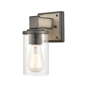 Crenshaw 1-light Vanity Light In Anvil Iron And Distressed Antique Graywood