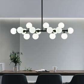 Hlp084b Crossio Modern Linear Chandeliers Black 16 Lights Pendant Light Fixtures Bubb
