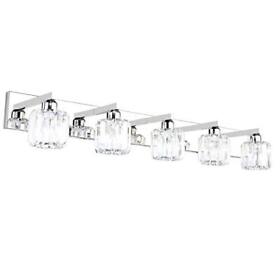 Crystal Bathroom Vanity Light Stainless Steel Modern 5 Lights Cryst