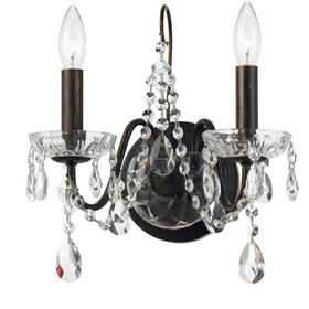 3022-eb-cl-s Crystorama Butler Wall Sconce English Bronze