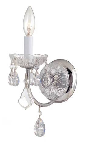 3221-ch-cl-saq Crystorama Imperial 1-light Swarovski Spectra Crystal Sconce 3221-ch-cl-saq Crystorama Imperial 1-light Swarovski Spectra Crystal Sconce