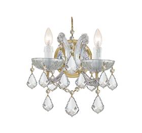 4472-gd-cl-saq Crystorama Maria Theresa 2-light Swarovski Spectra Crystal Sconce