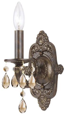 5021-vb-gt-mwp Crystorama Sutton 1-light Hand Cut Crystal Sconce