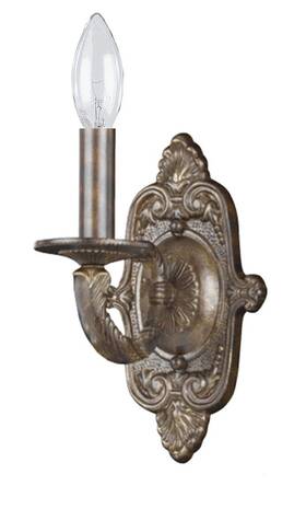5111-vb Crystorama Paris Flea Market 1-light Wall Sconce In Venetian Bronze
