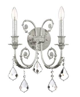5112-os-cl-mwp Crystorama Regis 2-light Hand Cut Crystal Sconce