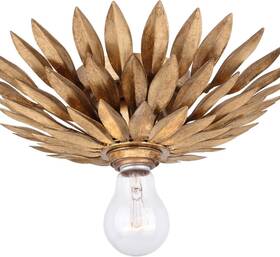 Crystorama 633779017704 Broche 1 Light Antique Gold Flush Mount