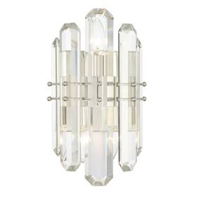 Bol-8882-pn Crystorama Bolton 2-light 14 Inch Wall Sconce In Polished Nickel With Faceted Crystal Elements