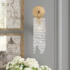 Gab-b7311-ga Crystorama Gabrielle 1 Light Wall Mount Antique Gold -