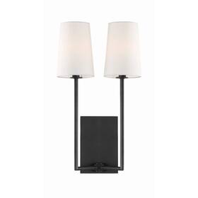 Len-252-bf Crystorama Lena 2-light 18 Inch Wall Sconce In Black Forged