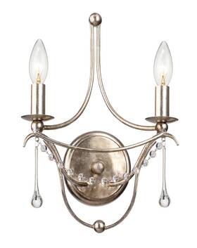 422-sa Crystorama Lighting Group 422 Metro 2 Light 15 Inch Tall Wall Sconce - Silver