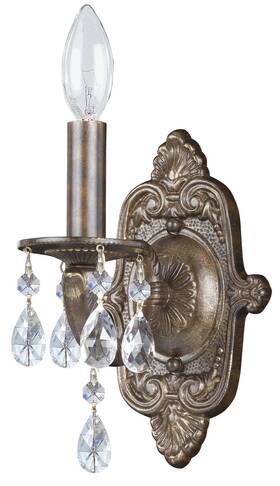 5021-vb-cl-saq Crystorama Lighting Group 5021-cl-saq Paris Market 10 Inch Tall Wall - Bronze