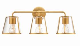 Ful-913-ga-cl Crystorama Lighting Group Ful-913-cl Fulton 3 Light 23 Inch W Vanity - Gold