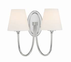 Jun-10322-pn Crystorama Lighting Group Jun-10322 Juno 2 Light 13 Inch Tall Wall - Nickel