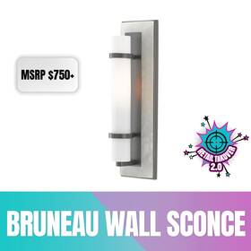 5800-0016 Currey & Company And Inch Bruneau Brass Wall Sconce Natural Alabaster Panel Antique