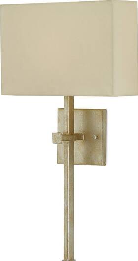 5900-0004 Currey & Company Industrial Ashdown Wall Sconce With Silk Shade