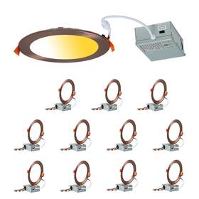 Mi-orb6in-12p Cycevsun 12 Pack Bronze Recessed Lighting 6 Inch Exterior Soffit Wafer Lights