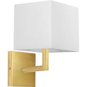 77-1w-agb-wh Dainolite Lighting Lucas Wall Sconce Aged Brass With White