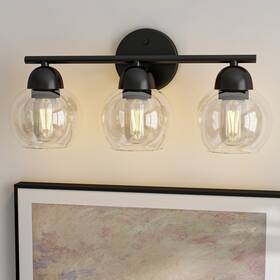 Daisy 740907650266 3-light Bathroom Round Glass Light Fixtures