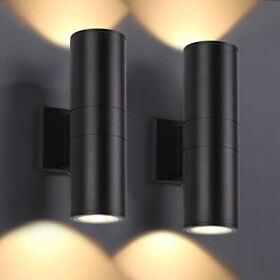 Dakaful Outdoor Wall Lights 2pack Integrated Led Cylinder Up Down 12w 2