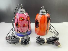 Dale Tiffany 020258134203 2x Favrile Art Glass Hanging Pendant Light 15 Foot Cords