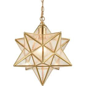 Tb5088du-35qp-j Daycent Brass Moravian Star Pendant Lighting Seeded Glass Lights 13 1