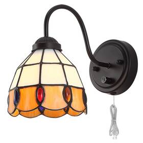 Dengmall 769135593688 Tiffany Dimmable Wall Mount Lamp Industrial Vintage Gooseneck Sconce Li