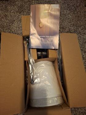 Depuley 445014726790 Battery Operated Wall Sconce With Remote White Fabric Shade Set Of 2