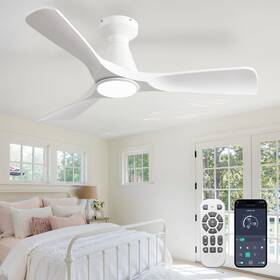 Ws-fpz186-18b-wh-ap Depuley Ceiling Fans With Lights And Remote Flush Mount Low Profile