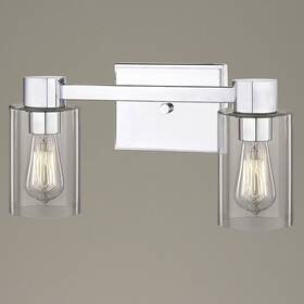 2102-26 Design Classics 2-light Clear Glass Bathroom Light Chrome