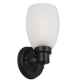 588814-blk Design House Lydia Transitional 1-light Indoor Wall Light Dimmable With A White