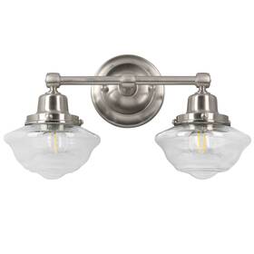589135-sn Design House 589135 Schoolhouse 2 Light 17 Inch W Bathroom Vanity - Nickel
