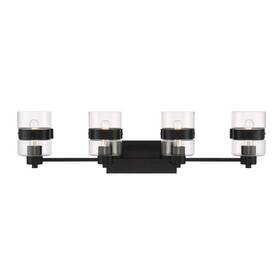D222m-4b-mb Designers Fountain Vanity Lighting Clear Glass Dual Shades Modern Matte Black D222m-4b-mb Designers Fountain Vanity Lighting Clear Glass Dual Shades Modern Matte Black