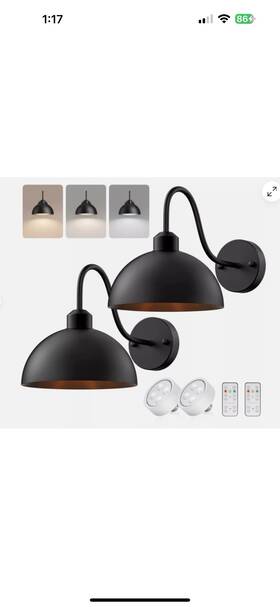Howl02a Dewenwils 2pack Wire Free Wall Lamp Led Corner Light Battery Powered Vintage