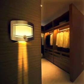 Dexin 780669905457 Wall Lamplight Sconce Aluminum 10 Led Motion Sensor Battery Powered A