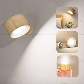 Deyagoo 653945993762 Led Wall Sconce Mounted Lamp With Rechargeable Battery Operated A-wood