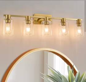 B1700-5g Deyidn Farmhouse 35 Inch 5-light Gold Modern Industrial Indoor Vanity Light