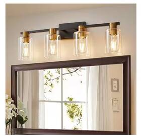 H-1700-4 Deyidn 8.46 Inch 4-light Black And Gold Modern Industrial Indoor Vanity Light