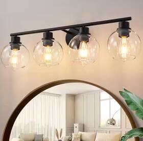 H-1746-4h Deyidn Modern 29.53 Inch 4-light Black Bathroom Vanity1-light Interior Powder Roo
