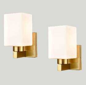 B3195bu-j-2 Deynite 2-pack Brass Wall Sconce Light Fixtures Modern Bathroom Vanity With M